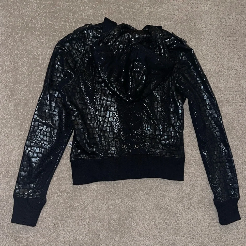 Black Shiny Zip Up - Picture 6 of 8